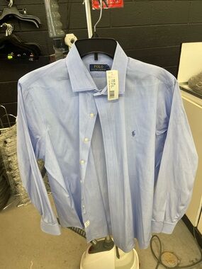 Polo by Ralph Lauren Light Blue Men’s Dress Shirt with Embroidered Pony